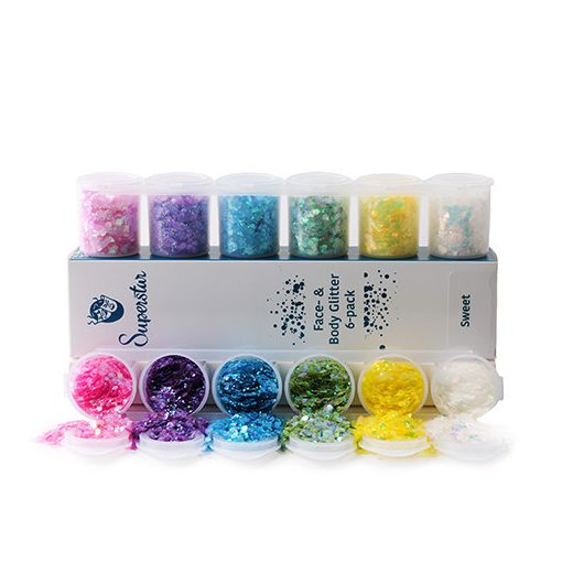 Superstar nagyszemcsés csillám 6 db - Sweet 130ml