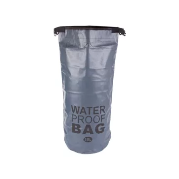 30 literes modern szürke vízálló dry bag táska két pánttal hátizsák funkcióval vízi sportokhoz és outdoor túrákhoz