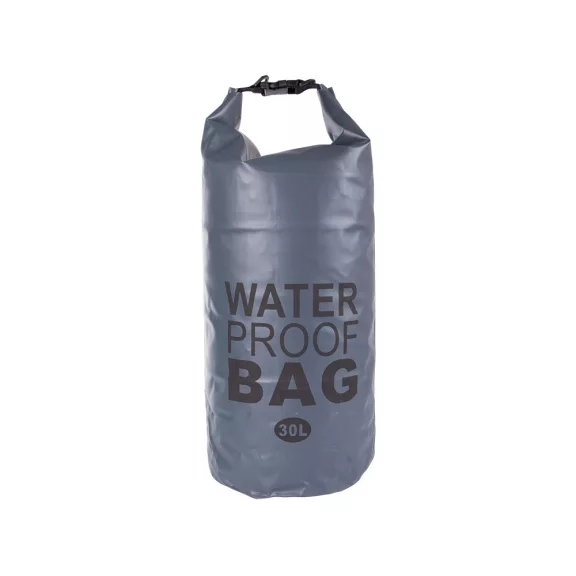 30 literes modern szürke vízálló dry bag táska két pánttal hátizsák funkcióval vízi sportokhoz és outdoor túrákhoz