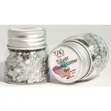 TAG Chunky Glitter Gel Silver - ezüst 20gr