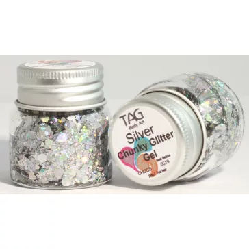TAG Chunky Glitter Gel Silver - ezüst 20gr