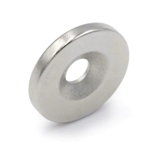 Neodímium mágnes, kerek, hengeres, csavaros furattal 12x3mm, 10 db/cs