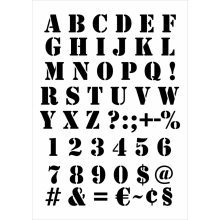 Festősablon, Stencil Betűk, számok, írásjelek 