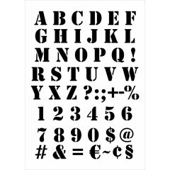 Festősablon, Stencil Betűk, számok, írásjelek 