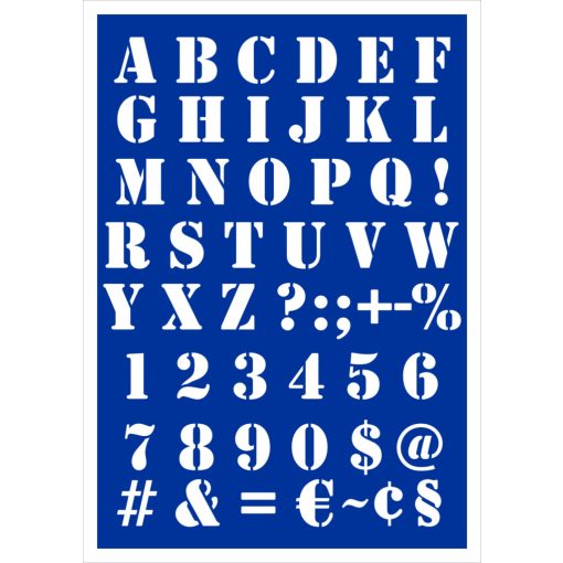 Festősablon, Stencil Betűk, számok, írásjelek 