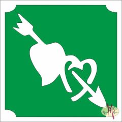 5x5 cm-es Csillám tetoválás sablon - Szívek 7