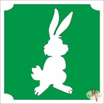 5x5 cm-es Csillám tetoválás sablon - Nyúl 89