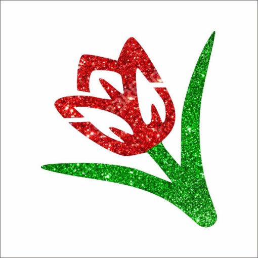 5x5 cm-es Csillám tetoválás sablon - Tulipán 10