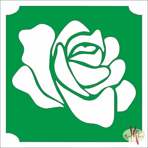 5x5 cm-es Csillám tetoválás sablon - Rózsa virág 20