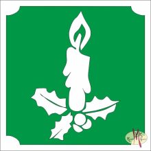 5x5 cm-es Csillám tetoválás sablon - Karácsonyi gyertya 24