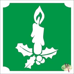   5x5 cm-es Csillám tetoválás sablon - Karácsonyi gyertya 24