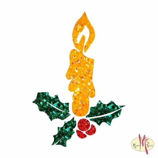 5x5 cm-es Csillám tetoválás sablon - Karácsonyi gyertya 24