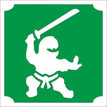 5x5 cm-es Csillám tetoválás sablon - Ninja 33