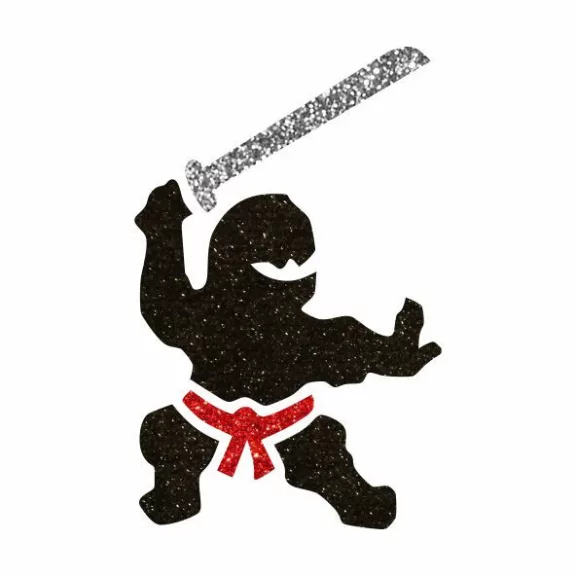 5x5 cm-es Csillám tetoválás sablon - Ninja 33