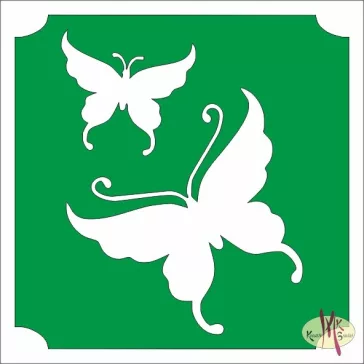 5x5 cm-es Csillám tetoválás sablon - Lepkék 68