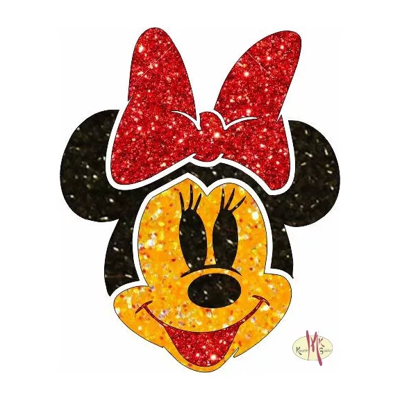 5x5 cm-es Csillámtetoválás sablon - Minnie Mouse 72