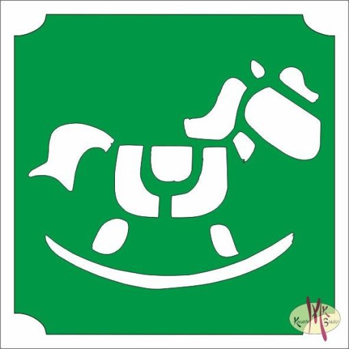 5x5 cm-es Csillámtetoválás sablon - Hintaló 79