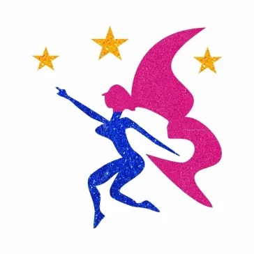 5x5 cm-es Csillámtetoválás sablon - Tündér 85