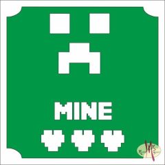 5x5 cm-es Csillámtetoválás sablon - Minecraft 92