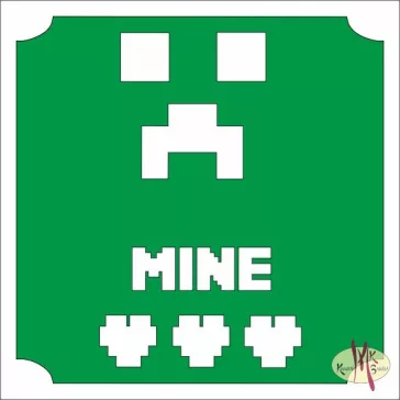 5x5 cm-es Csillámtetoválás sablon - Minecraft 92