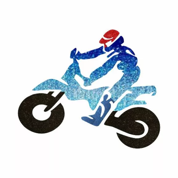 5x5 cm-es Csillámtetoválás sablon - Krosz motoros 107