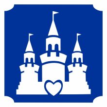 KiviArt Hercegnő kastély csillámtetoválás sablon – öntapadós 3 rétegű stencil