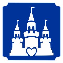 KiviArt Hercegnő kastély csillámtetoválás sablon – öntapadós 3 rétegű stencil