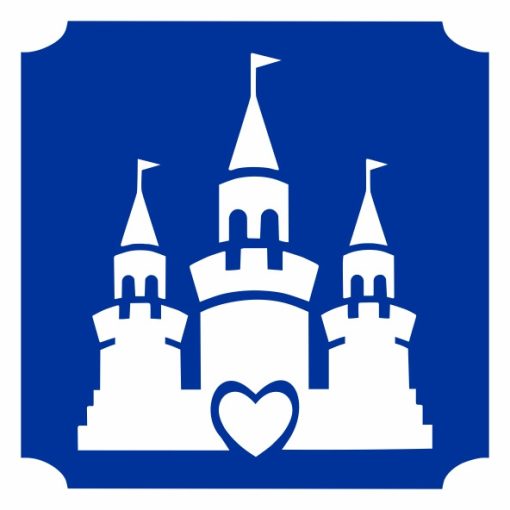KiviArt Hercegnő kastély csillámtetoválás sablon – öntapadós 3 rétegű stencil