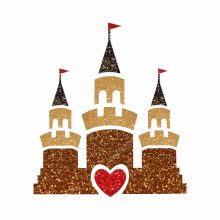 KiviArt Hercegnő kastély csillámtetoválás sablon – öntapadós 3 rétegű stencil