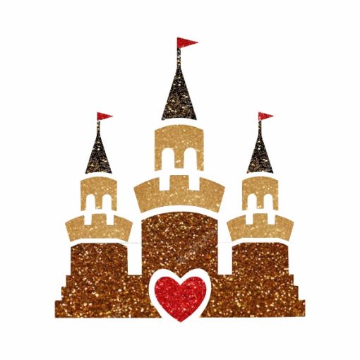 KiviArt Hercegnő kastély csillámtetoválás sablon – öntapadós 3 rétegű stencil