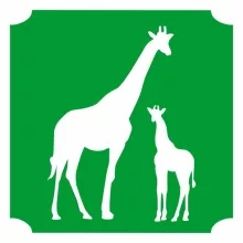 5x5 cm-es Csillámtetoválás sablon - Zsiráf bébi 117