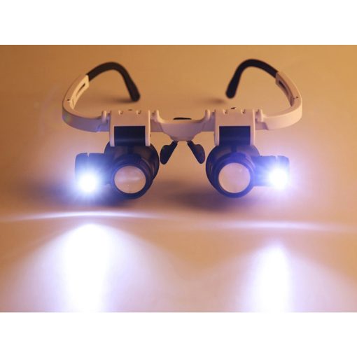 Fejpántos binokuláris órás nagyító állítható 8x-23x nagyítással és LED-del