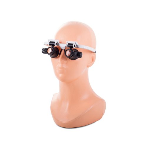 Fejpántos binokuláris órás nagyító állítható 8x-23x nagyítással és LED-del