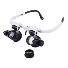 Fejpántos binokuláris órás nagyító állítható 8x-23x nagyítással és LED-del