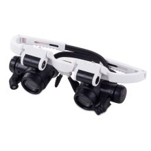 Fejpántos binokuláris órás nagyító állítható 8x-23x nagyítással és LED-del