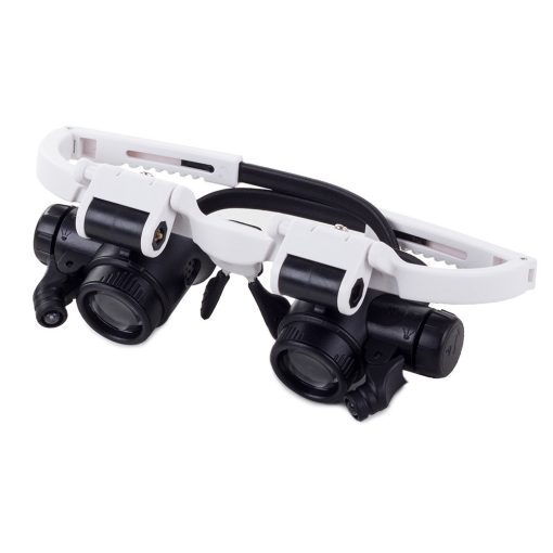 Fejpántos binokuláris órás nagyító állítható 8x-23x nagyítással és LED-del