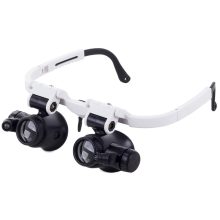 Fejpántos binokuláris órás nagyító állítható 8x-23x nagyítással és LED-del