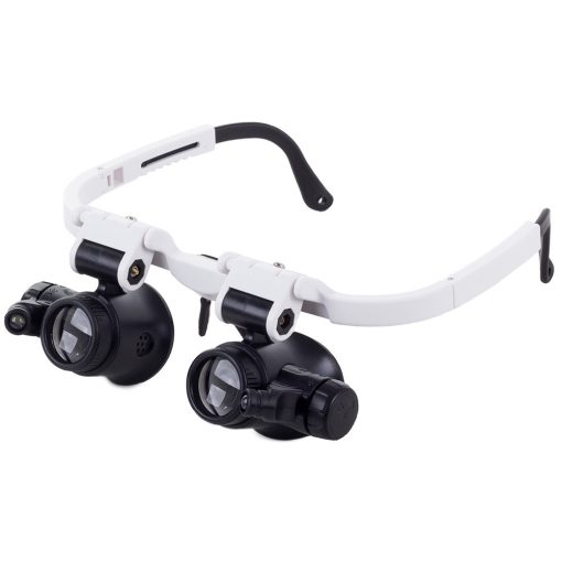 Fejpántos binokuláris órás nagyító állítható 8x-23x nagyítással és LED-del