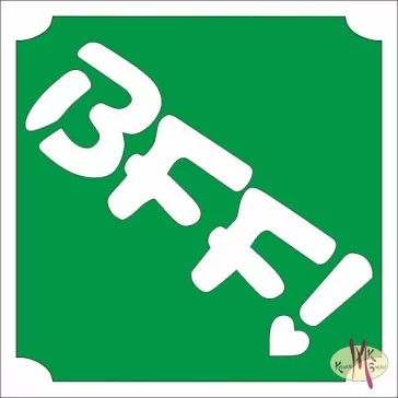 5x5 cm-es Csillámtetoválás sablon - BFF! 119