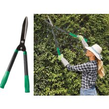73 cm-ig kihúzható teleszkópos sövénynyíró olló acél pengével és szürke-fekete ergonomikus nyéllel