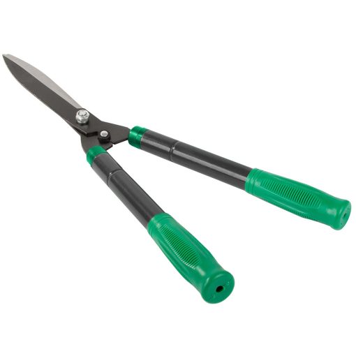 73 cm-ig kihúzható teleszkópos sövénynyíró olló acél pengével és szürke-fekete ergonomikus nyéllel