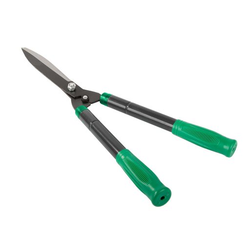 73 cm-ig kihúzható teleszkópos sövénynyíró olló acél pengével és szürke-fekete ergonomikus nyéllel