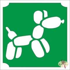 5x5 cm-es Csillámtetoválás sablon - Lufikutya 126