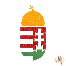 5x5 cm-es Csillámtetoválás sablon - Magyarország címere 140