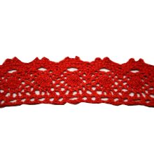 Csipke 100% pamut 3 cm-es piros