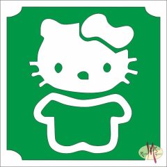 5x5 cm-es Csillámtetoválás sablon - Hello Kitty 146
