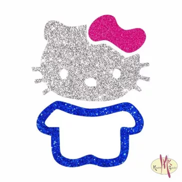 5x5 cm-es Csillámtetoválás sablon - Hello Kitty 146