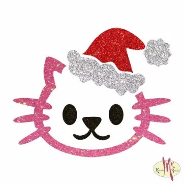   5x5 cm-es Csillámtetoválás sablon - Hello Kitty télapó 159