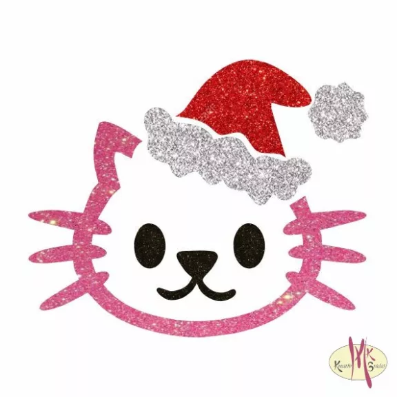 5x5 cm-es Csillámtetoválás sablon - Hello Kitty télapó 159