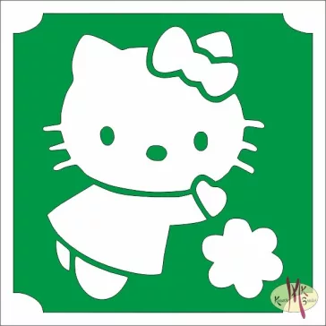 5x5 cm-es Csillám tetoválás sablon - Hello Kitty 165